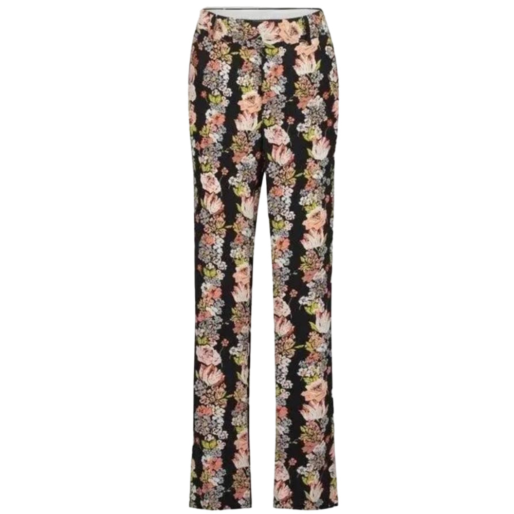 NWOT Equipment Florence 100% Silk True Black Floral Trouser Pant Women's Small